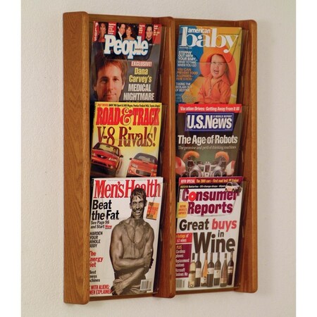 Wooden Mallet 3 x 2 in. Stance 6 Pocket Wall Display - Black, Light Oak & Medium Oak AC26-6BL